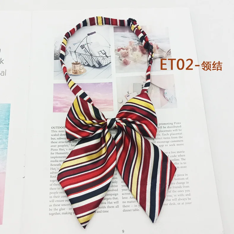 Girl/Boy Summer School Formal Uniform Tie Set Colorful Stripe Plaid British Ties For Student Children Bowtie Necktie