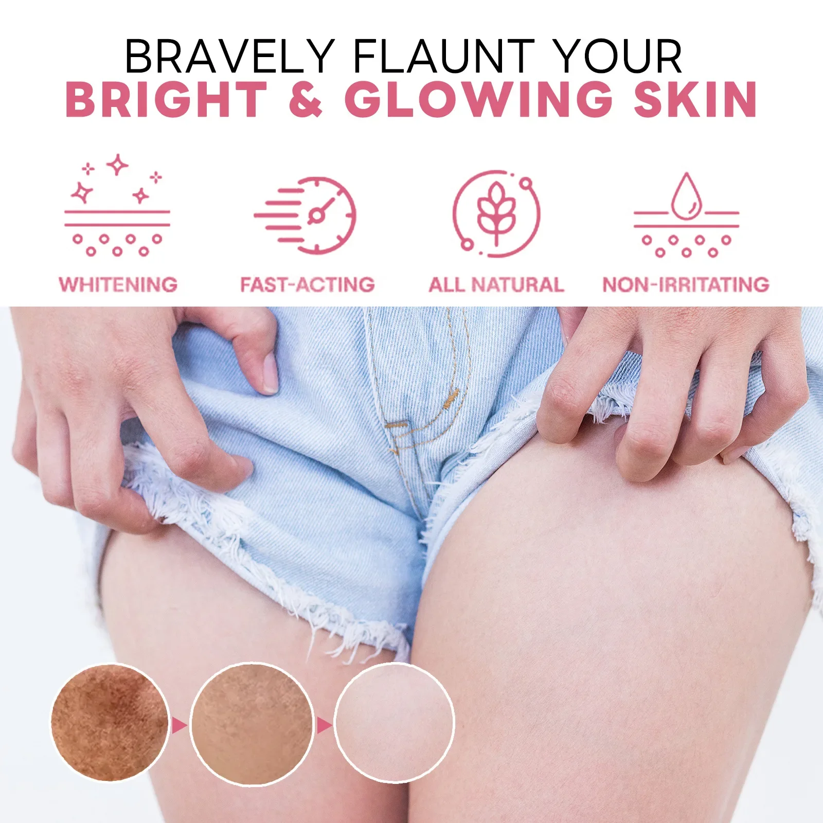 Crema Sbiancante Corpo Schiarire Scuro Intimo Parti Intime Ginocchia Coscia Articolazione Interna Bikini Rimuovere La Melanina Ascelle Crema Sbiancante_voghion.com