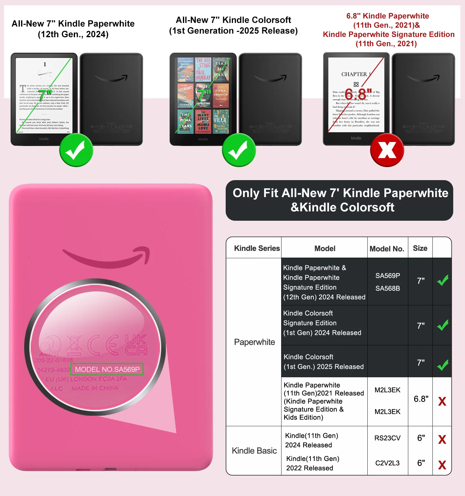 Étui Pour Kindle Paperwhite 12ème Génération 7" 2024 Et Kindle Colorsoft Signature Edition 2024 Avec Support Rotatif à 360 Degrés Avec Fonction Veille/réveil Automatique, Cheval Noir