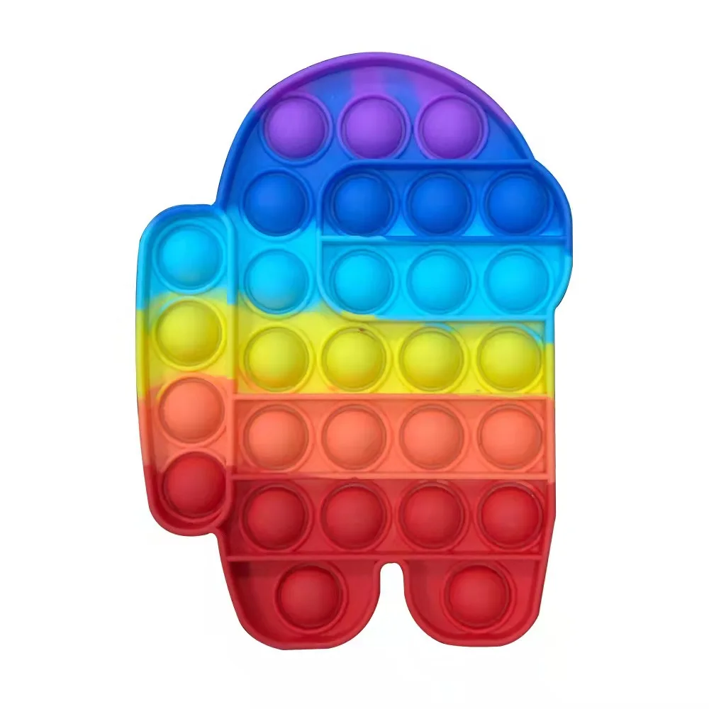 Rainbow Bubble Pops Kids Fidget Toys Sensory Autisim Special Need Anti-stress Stress Relief Squishy Simple Dimple Fidget Toy squeezy toys