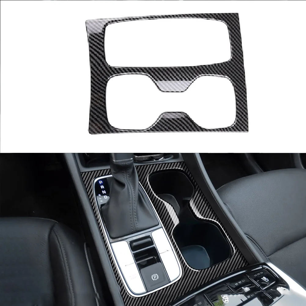 

For Hyundai Santa Cruz 2022 2023 Car Console Gear Shift Panel Cover Carbon Fiber Black Interior Panel Trim Frame Covers Sticker