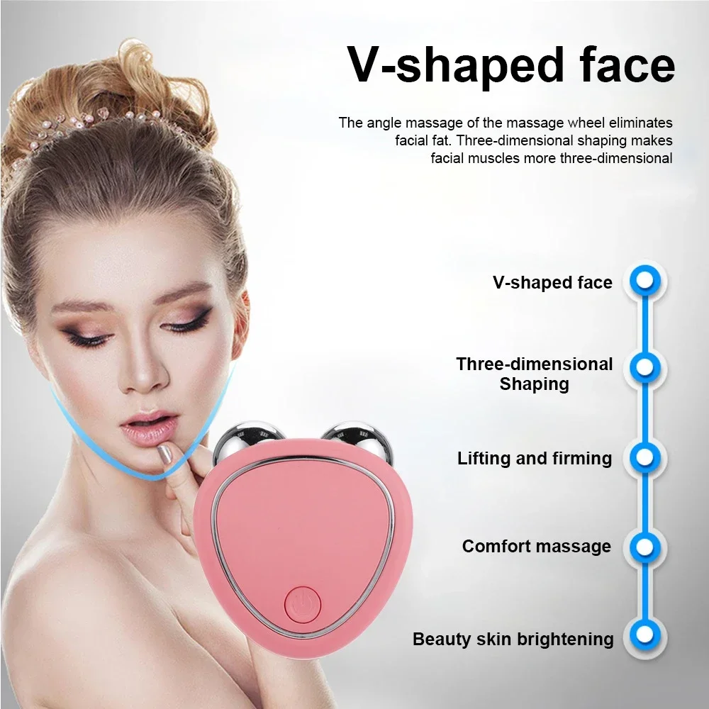 Electric Facial Lifting Roller EMS Massager with Gel Face Microcurrent Skin Tightening Rejuvenation Face Massage Beauty Care 5