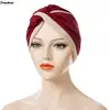 Muslim Scarf Hijabs Turbans African Headtie Braid Hat for Women Pleated Beanie Headwrap Hair Accessories Indian Bonnet Hats 3