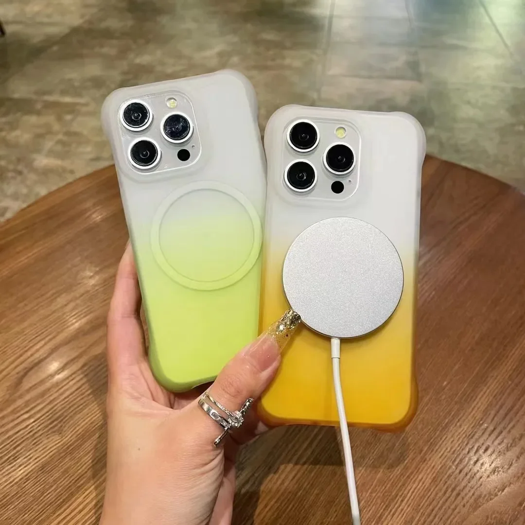 Water Ripples Magnetic cute phone case for iPhone 15 14 13 12 11 Pro Max Four Corner Anti Fall for Magsafe wireless charge Cover