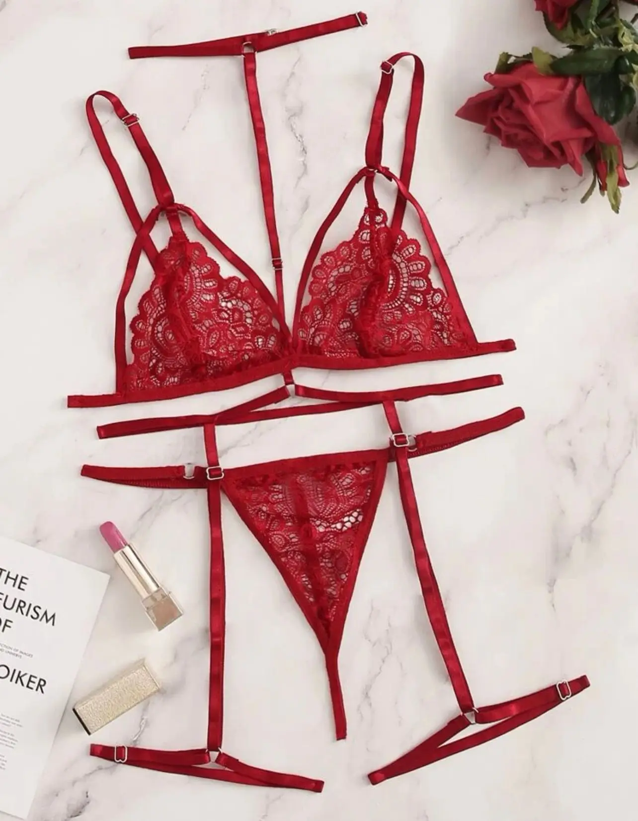 Sexy Fashion Floral Lace Bra Set Hot Erotic Garter Linger Set Porno Women's Underwear For Sex Hollow Out Female_voghion.com