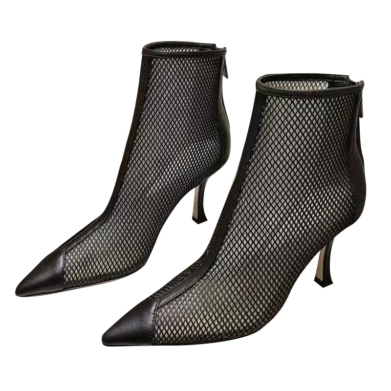 

French reticulation fashion Female boots cowhide leather flat shoes of style pair of student high quality women's shoes