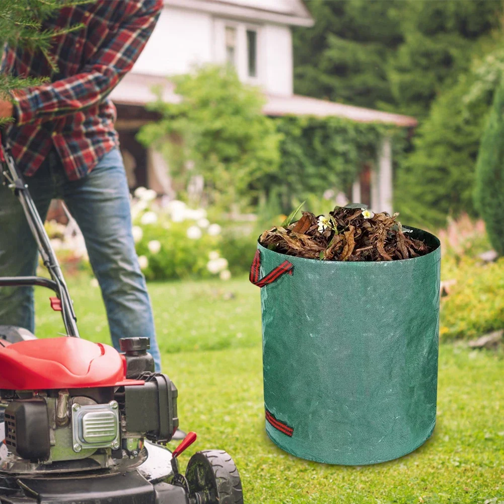 Garden Waste Bag 60L-500L Large Capacity Garden Bag Foldable Reusable Waterproof Leaf Sack Weed Trash Can Container Yard Leaf
