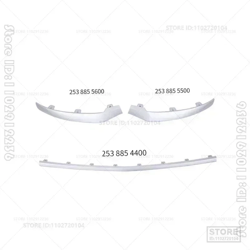 Car Bumper Spoiler Bumper Lip Bumper Strip Bumper Lip Decoration Front Bumper Decoration Front Bumper Cover Bumper Protector For Mercedes Benz GLC Class W253 X253 C253 Front Bumper Molding Chrome Trim 2538852600 2538854300 2538854400