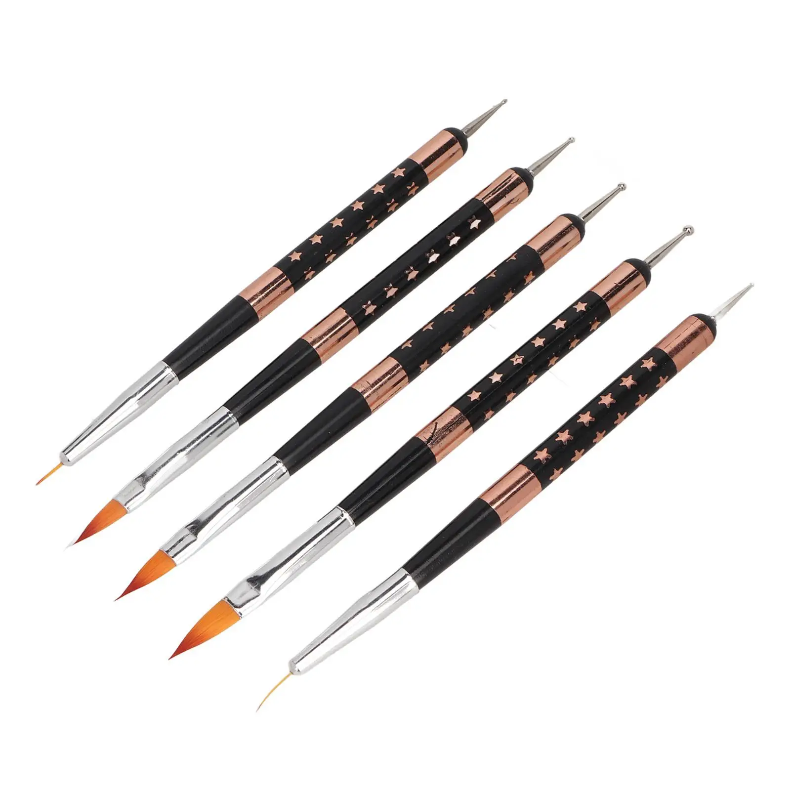 Nail Art Brush Set with Nylon Bristles - Precision Nail Drawing Pens for home Use 5