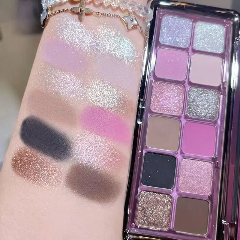 Placa de sombra de ojos de 12 Colores, bandeja de sombra de ojos de perlas mate, maquillaje para principiantes