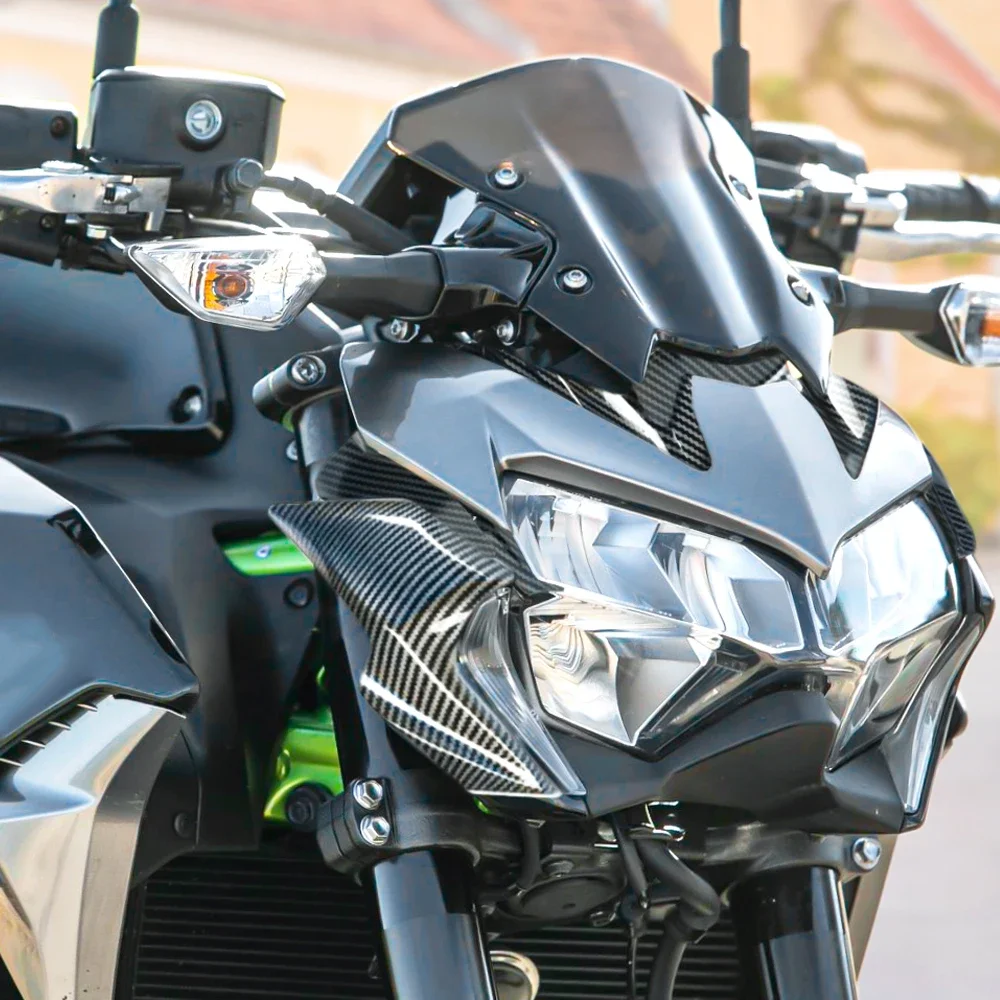 WOLFLINE Carbon Front Upper Headlight Cover Shield For Kawasaki Z900 - View #6