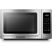 BLACK+DECKER EM036AB14 Digital Microwave Oven with Turntable Push-Button Door, Child Safety Lock, Stainless Steel, 1.4 Cu.ft 1