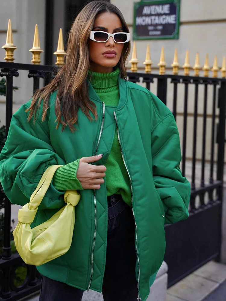 Taruxy Autumn Winter Bomber Jackets Women 2022 Street Casual Cool Style Baseball Uniform Warm Coats Women's Clothing Parkas