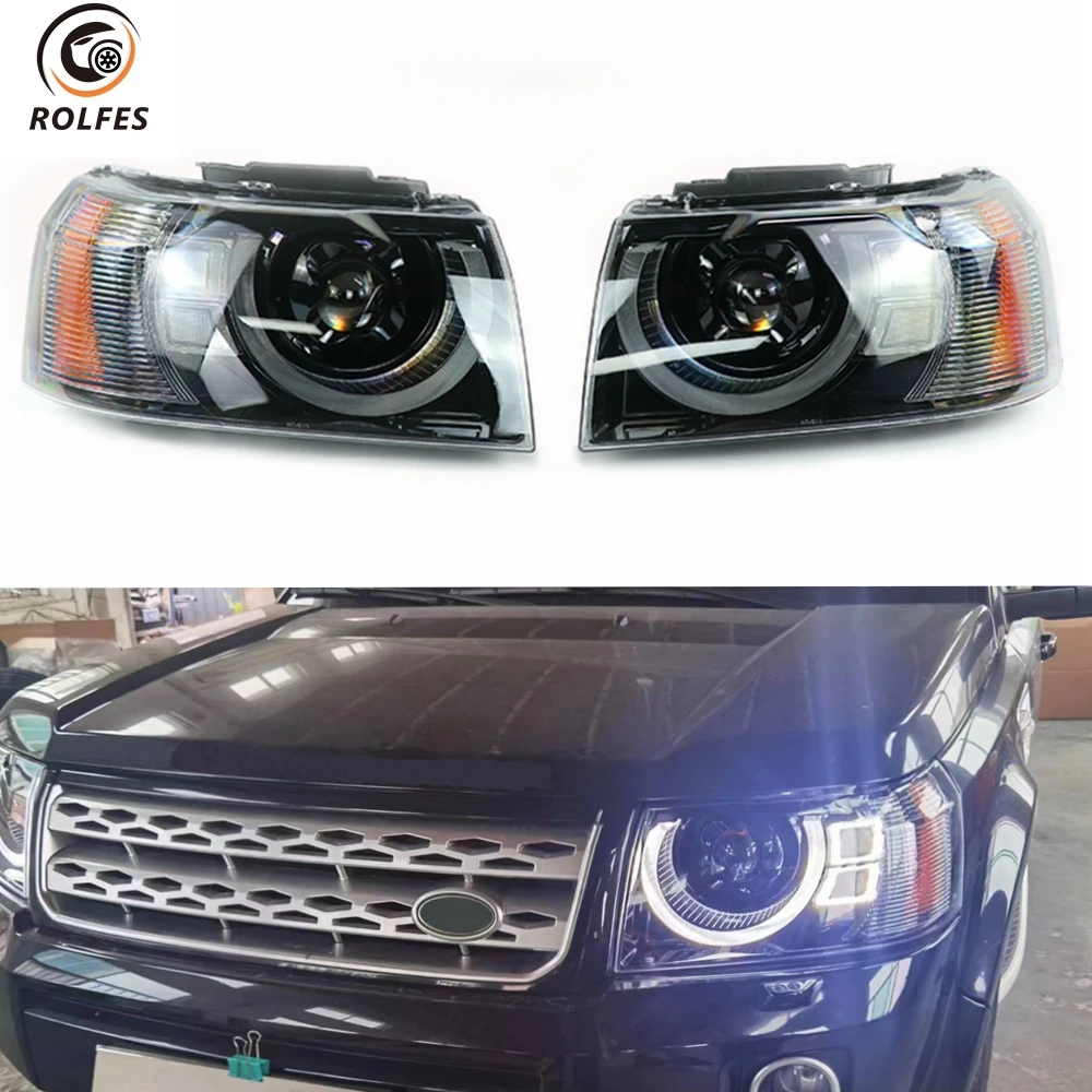 

ROLFES LED DRL Projector Lens Dynamic Headlight Front Headlamp For Land Rover Freelander 2 2010-2014 Upgraded Defender