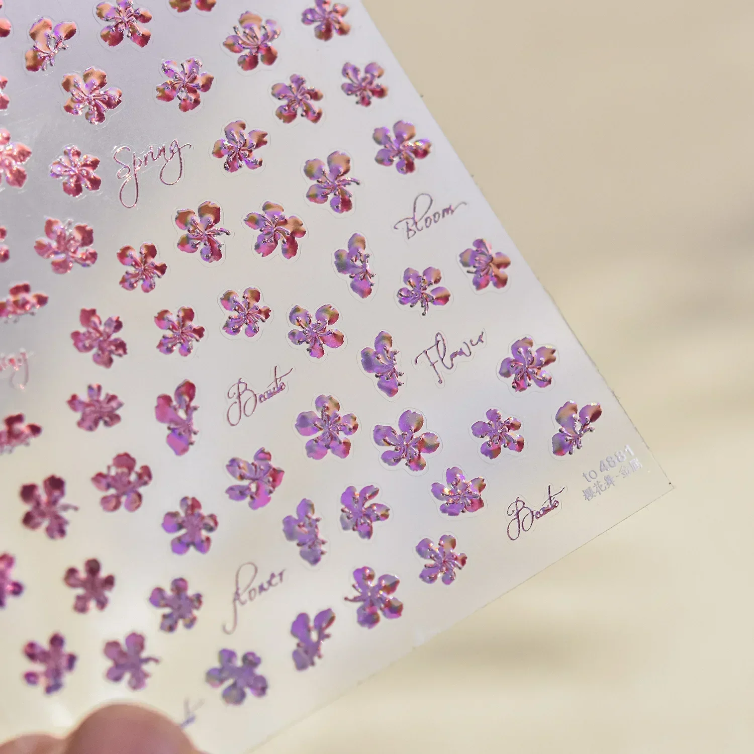 Camellia Bloom Floral Poetry Golden Nail Art Sticker Decal