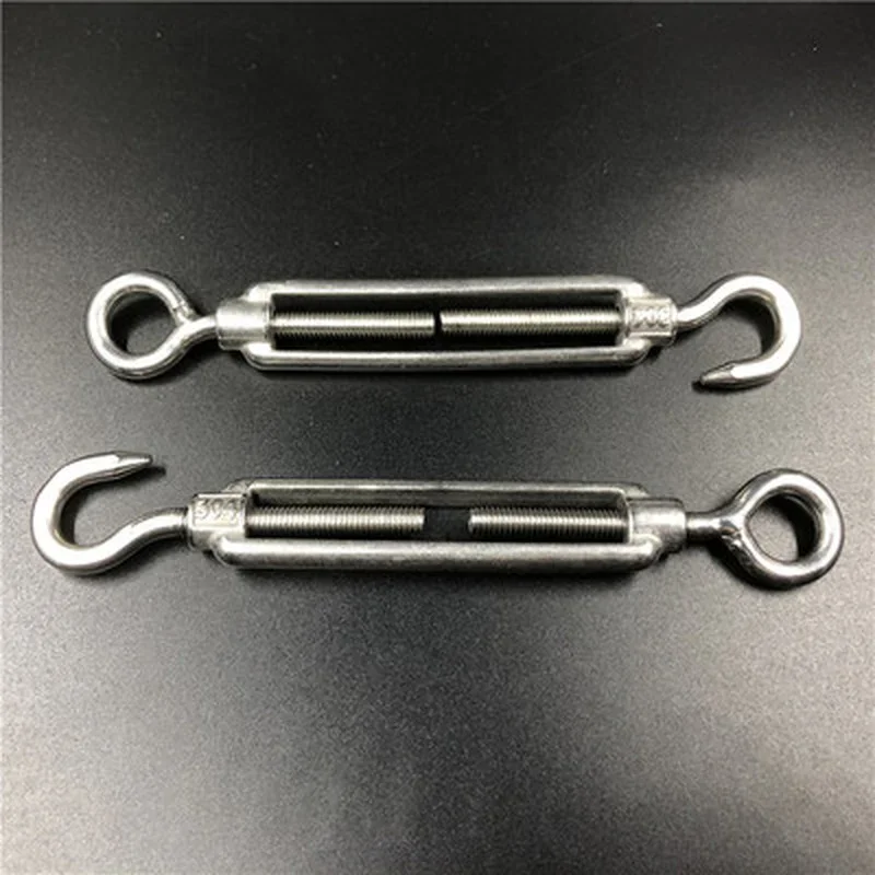 1 PCS M4 M5 M6 Stainless Steel 304 Adjust Chain Rigging Hooks & Eye Turnbuckle Wire Rope Tension Device Line OC OO CC Type