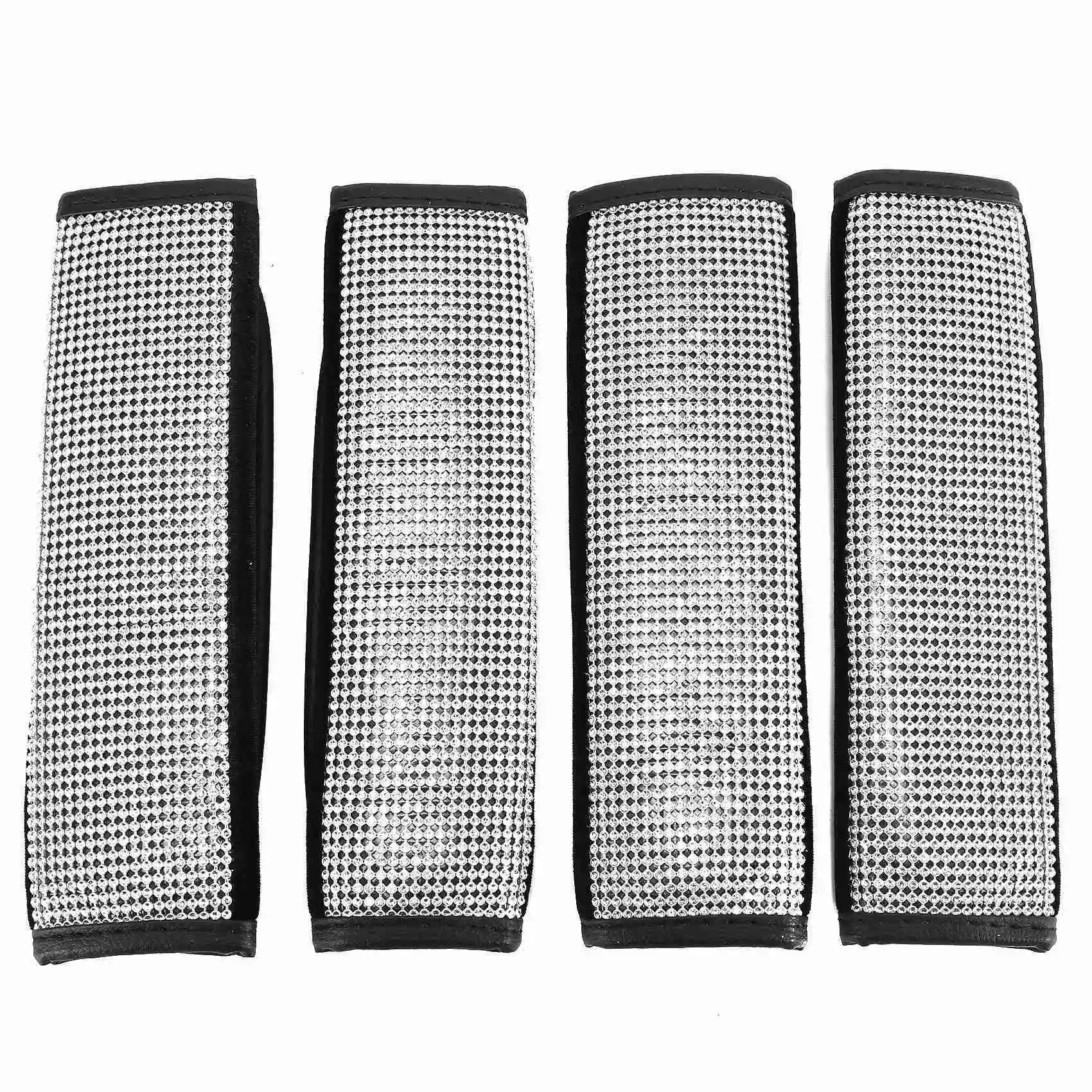 

4 упаковки плечевых накладок для ремня безопасности, чехлы для автомобильного ремня безопасности с блестящими кристаллами, аксессуары для украшения автомобиля для женщин