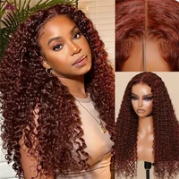 Beautyforever Bye Bye Knots 3.0 perruques de cheveux humains sans colle prêtes à porter Jerry bouclés couleur brun rougeâtre avant de lacet perruque de cheveux humains 5