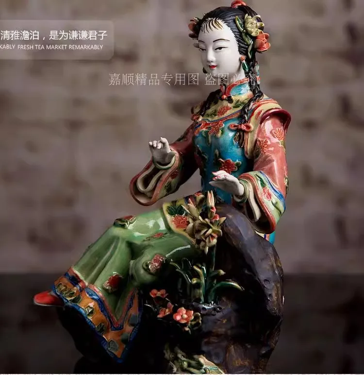 

Shiwan doll master of fine ancient characters of a dream of Red Mansions twelve Jinling Chai Jia Xichun ceramic ornaments crafts