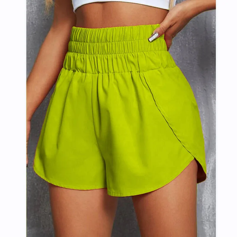 Women's Clothing Loose Sports Casual Solid Color Shorts 2023 Summer Fashionable All-match Elastic High Waist Shorts for Female