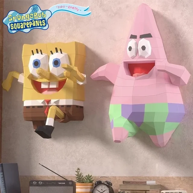 SpongeBob DIY 3D Paper Model Patrick Star Cartoon Kids Puzzle Toys  Creativity Wall Decoration Anime Handmade Origami Geometric - AliExpress