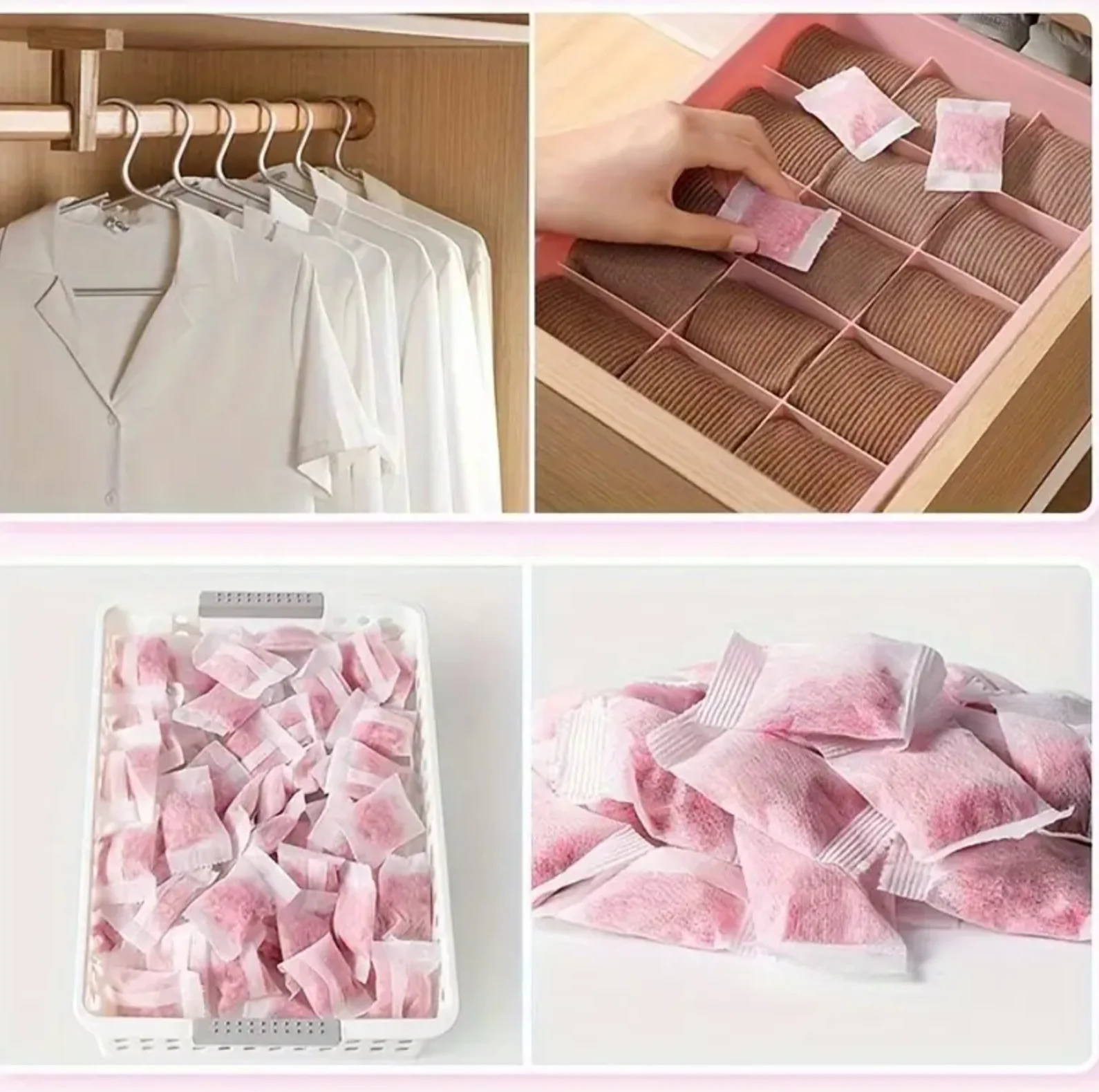Deodorant Sachet Bags Fragrance Bags 48 pcs Floral Scented Closet Deodorizer Bags Moisture-Proof Mildew-Proof Long-Lasting Fragrance Organizing Rooms Drawers