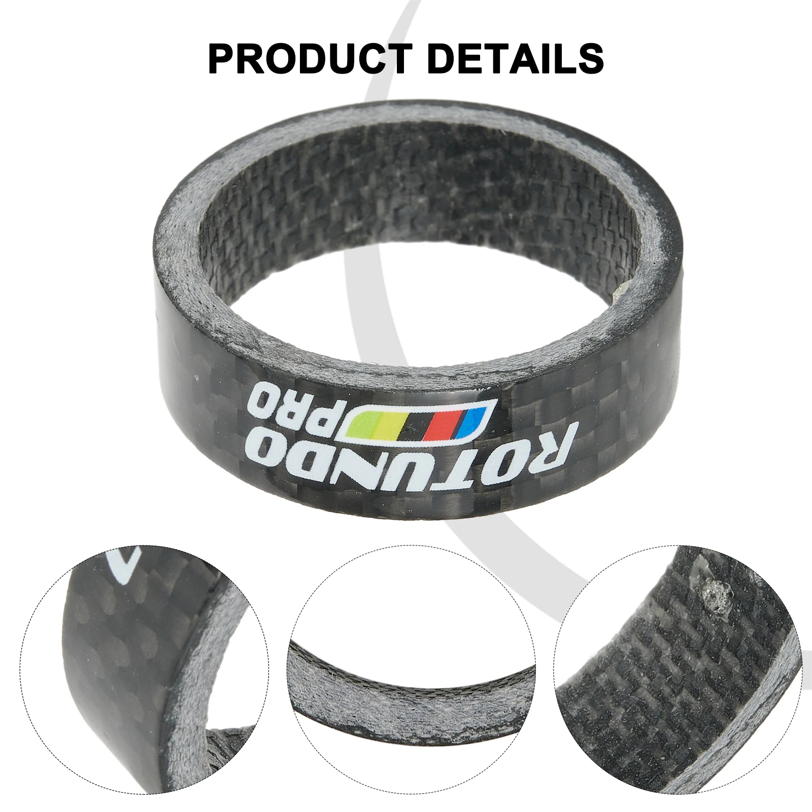 

5 Pcs Carbon Fiber Bicycle Headset Front-Fork Spacers MTB Road Bike Headset Handlebar Washer Ring 28.6mm Bike Accessories Parts