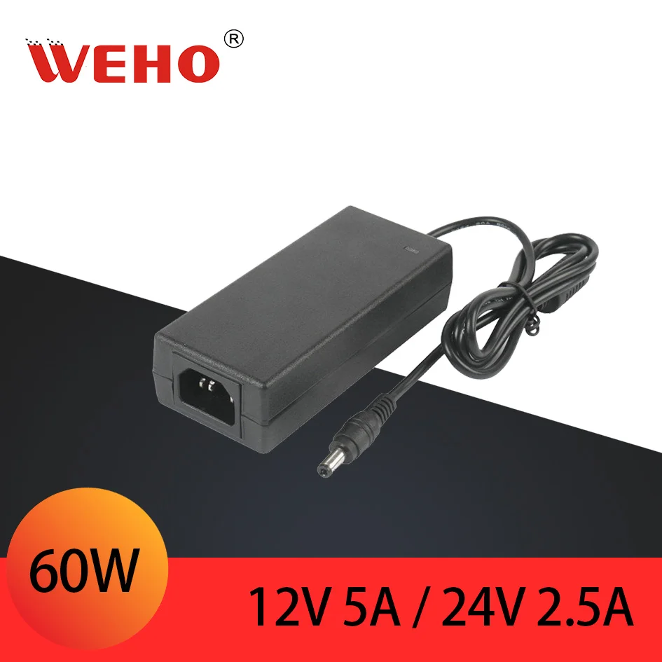 

WEHO 60W AD To DC 12V 5A / 24V 2.5A Desktop Type Power Supply Adapter