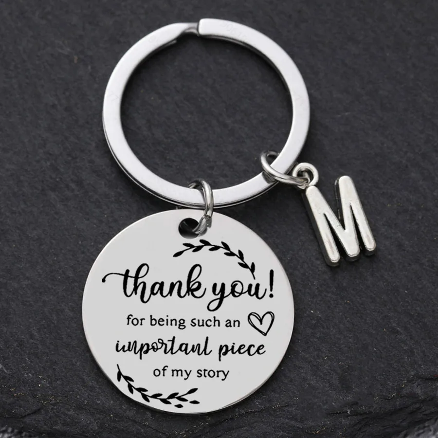 Elegant Stainless Steel 'Thank You' Keychain - Thoughtful Gift