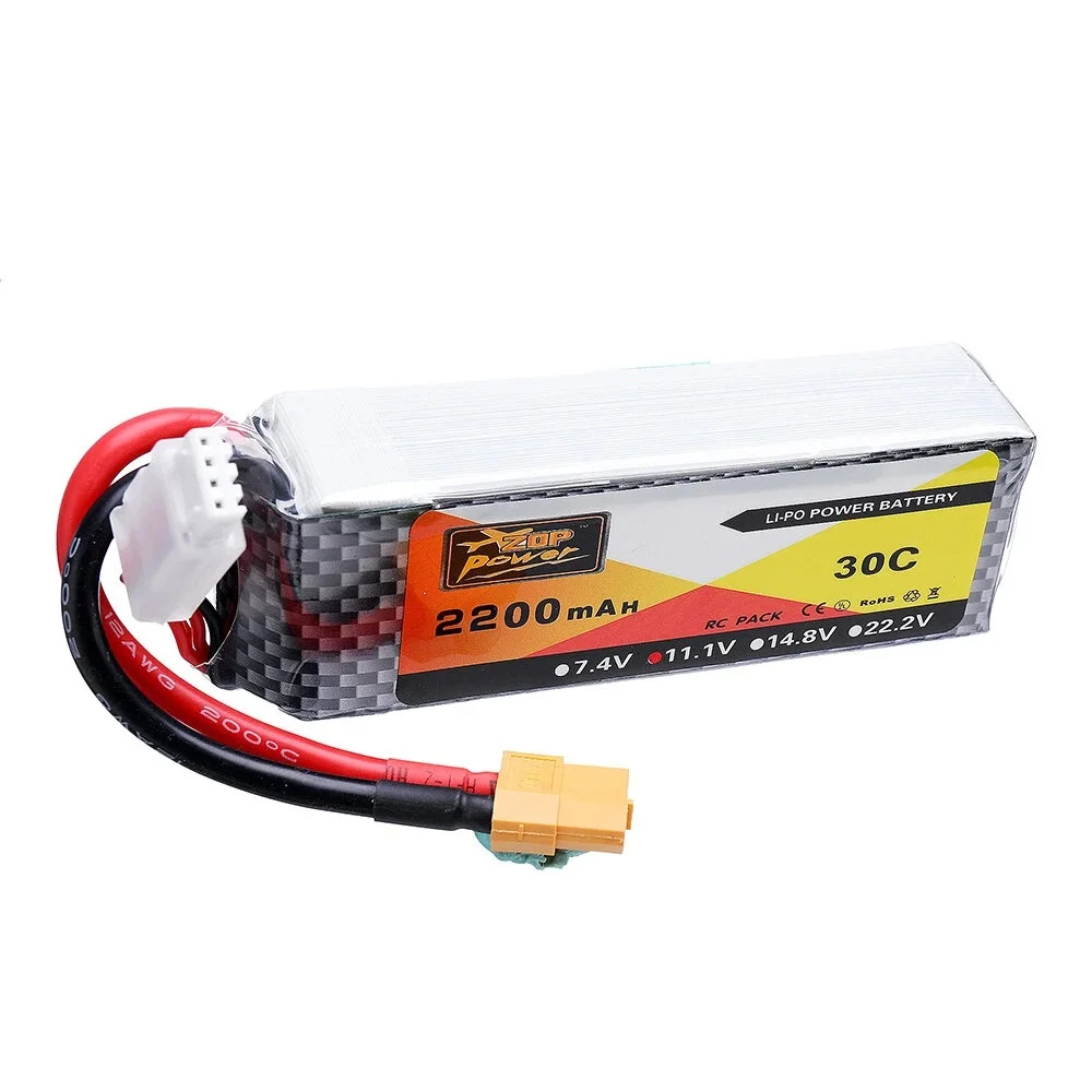

ZOP Power 11,1 V 2200mAh 30C 3S Lipo Battery XT60 Plug