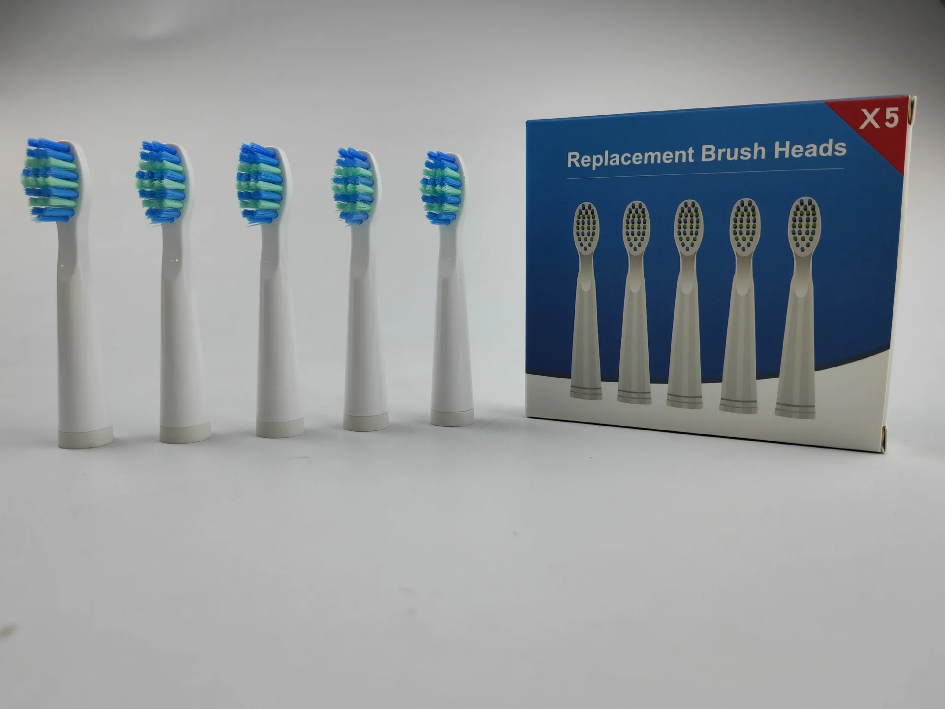 Fairywill FW-507/508/515/551/917/959/2011/D1/D3/D7/D8 듀퐁 브리슬용 전동 칫솔 교체 헤드 5개/박스