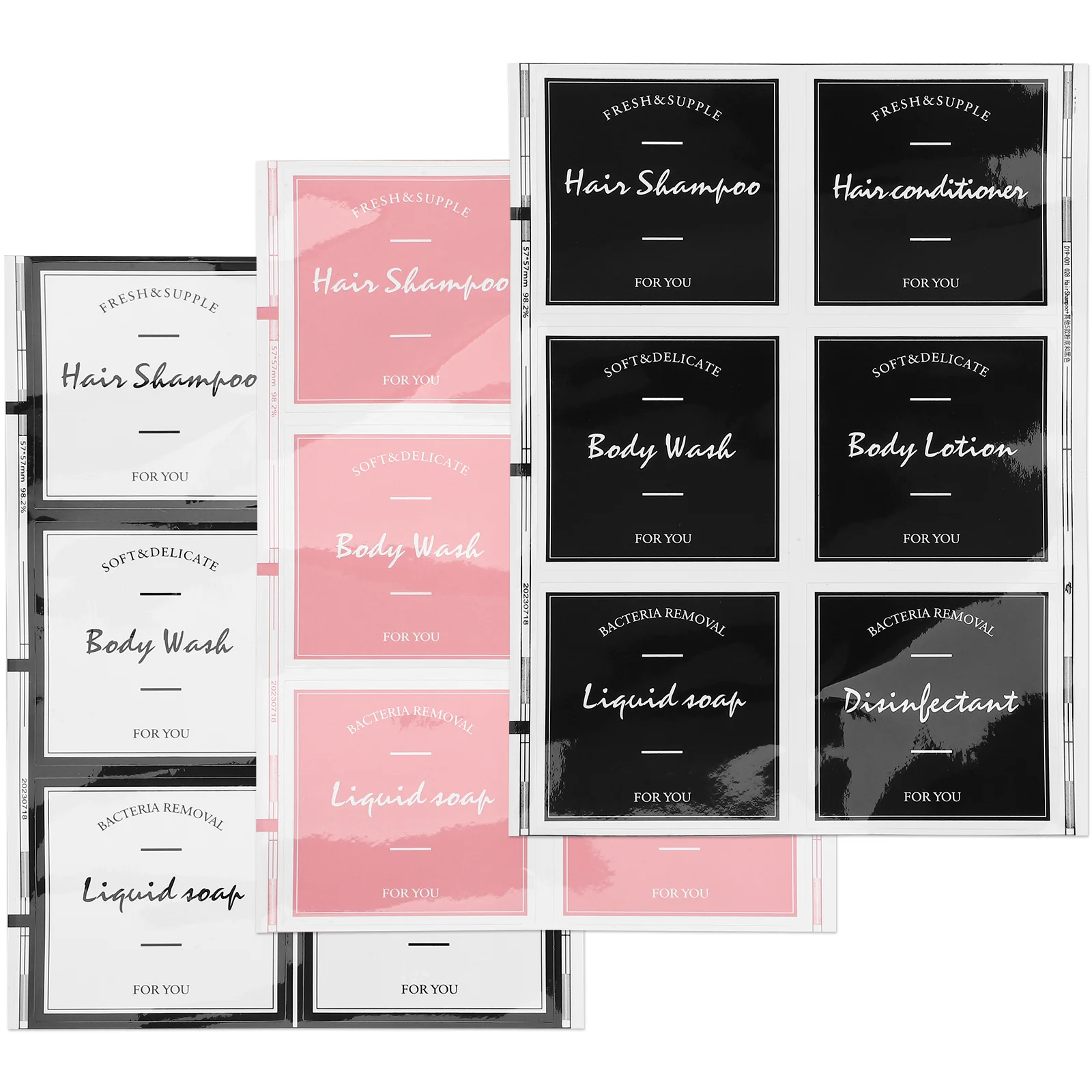 

3 Sheets Bathroom Tags Stickers Label Shampoo Labels Hand Sub-bottle Waterproof Amenities