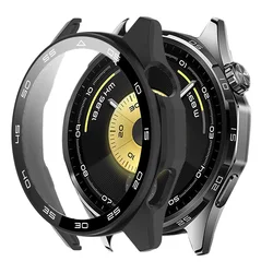 Enhanced Protective Case with Tempered Glass for Smartwatch - Anti - Fall 360° Full Coverage Shell (Black scale)