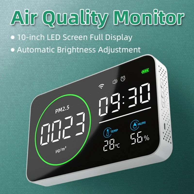 

PM2.5 CO2 HCHO Smog-Meter Temp Monitor Air Quality Tester Gas Detector Analyzer Air Quality Dust Sensor Tester Dropshipping