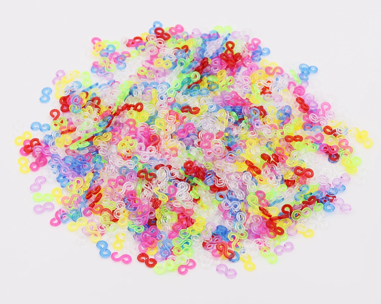 500/100Pcs 플라스틱 S C 클립 Loom 고무 밴드 클립 목걸이 팔찌에 대 한 아크릴 쥬얼리 커넥터 다채로운 걸쇠 만들기