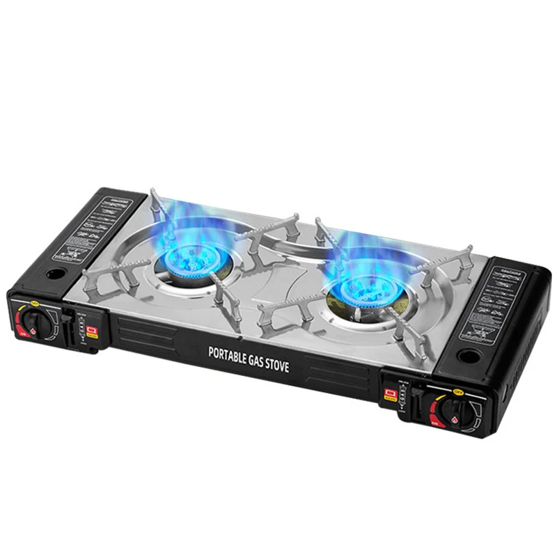 C009 cooking household portable outdoor camping gas stove 2 burners