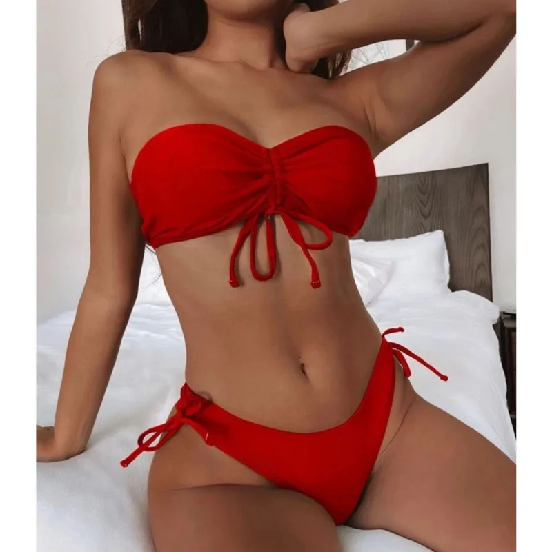 

Red Sexy Bikinis Women Swimwear Push Up Female Swimsuit Beach Swimming Bathing Suits Brazilian Bikini Set Beachwear Bather Pool