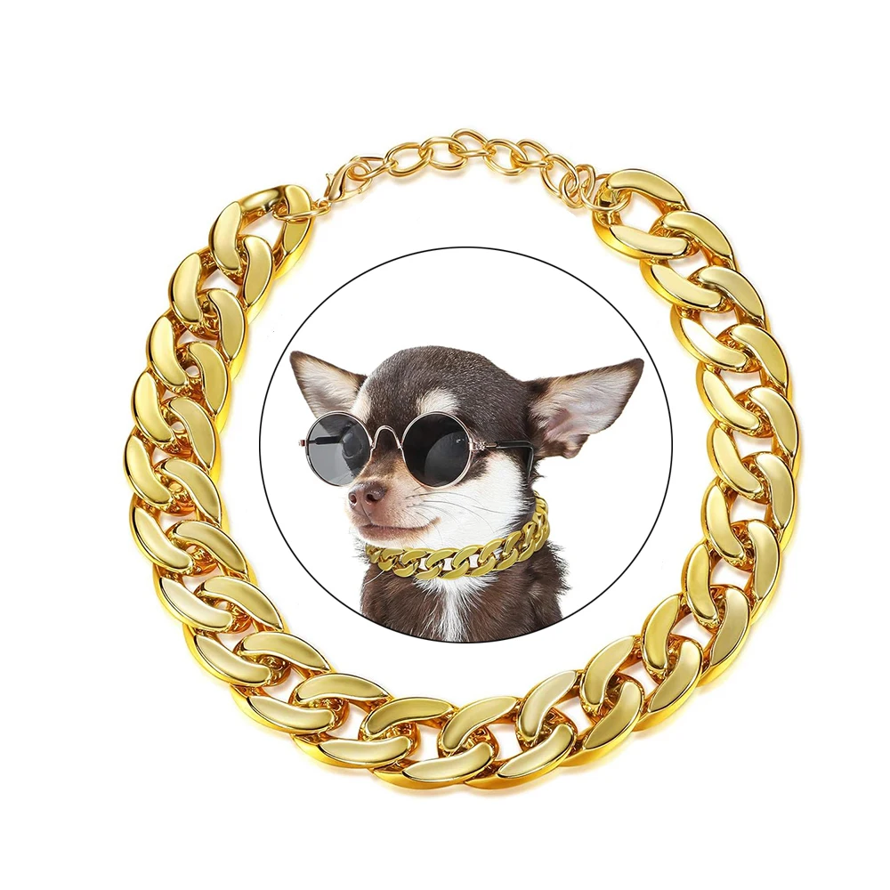 Pet Jewelry Necklace ABS Plastic Stylish Gold Dog Chain Collar For Small Medium Large Dogs Husky Pitbull Bulldog Pet Accessories dog collar pet collar pet necklace