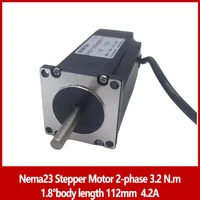 High Performance Nema23 Stepper Motor 2-Phase 3.2 N.m 1.8° 112mm Body 8mm Shaft for Embroidery Machines