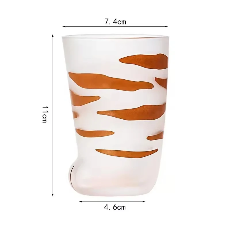 300ml Cat Paw Cup Glass Frosted Water Cup Cat Foot Claw Print Mug for Coffee Milk Kids Cute 3D Paw Drinkware Gifts