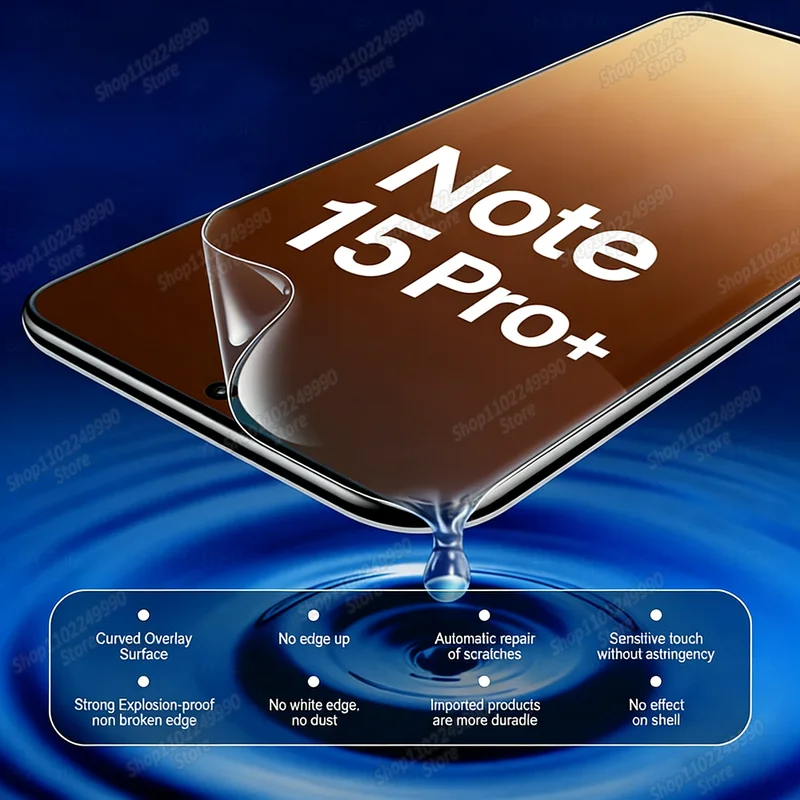 4PCS Hydrogel Film For Xiaomi Redmi Note 15 14 13 12 11 10 9 Pro Plus Screen...