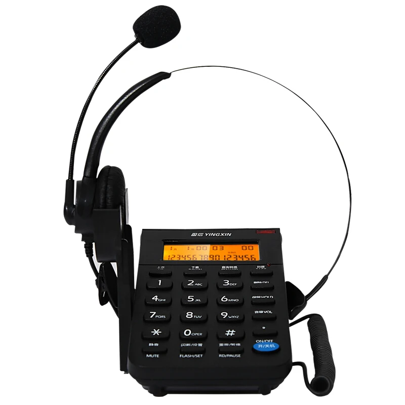 

Professional headset telephone operator's landline call center service headset supports computer recording