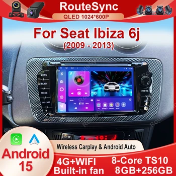 Radio inalámbrica CarPlay Android Auto para Seat Ibiza 6j 2009 - 2013 4G WiFi Multimedia navegación GPS unidad principal estéreo No 2Din 1