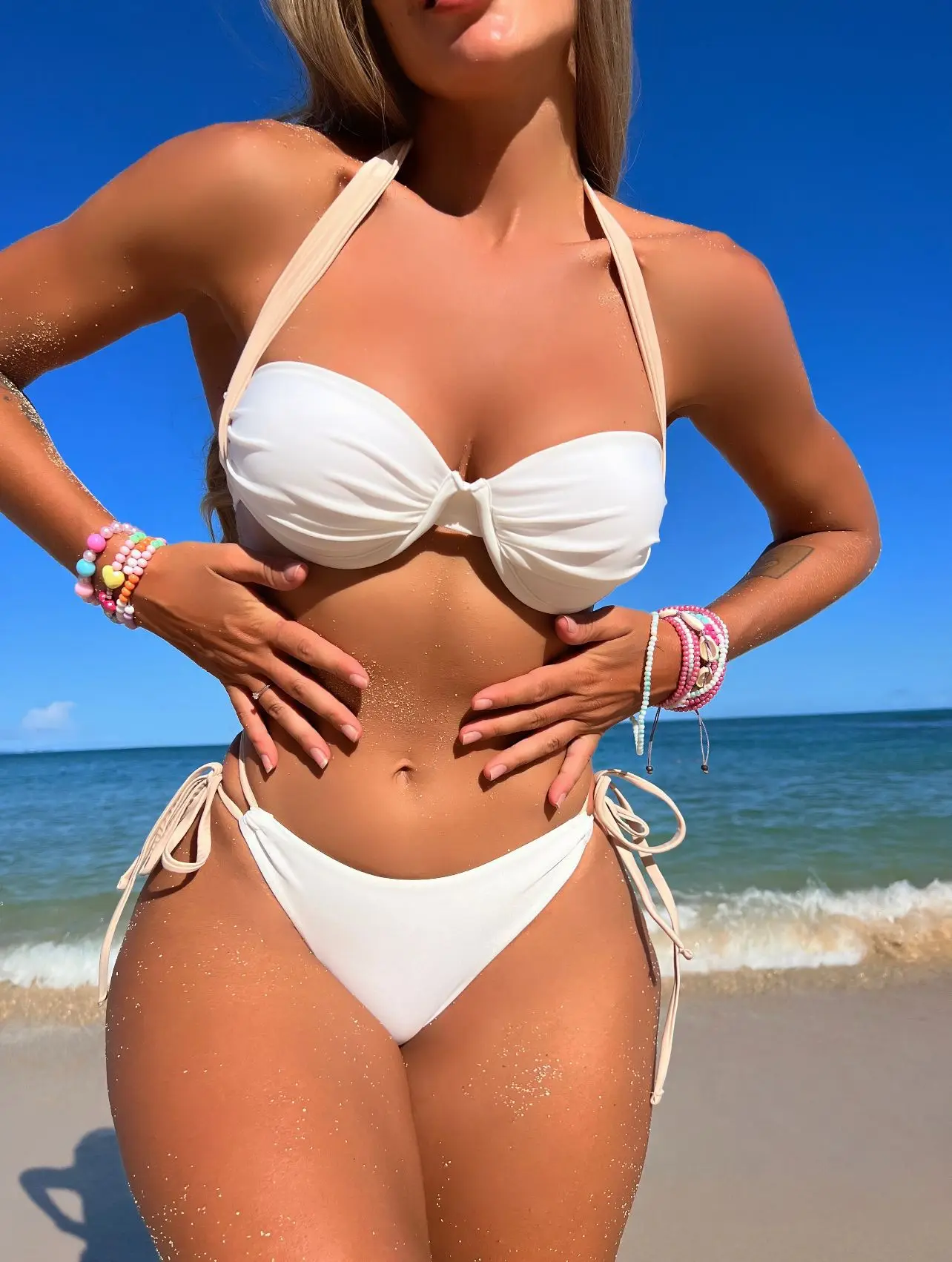 Color Blocking Hard Cup Gath Bikini Swimsuit Women Push Up Swimwear Conjunto Sexy Biquinis Feminino Trajes De Baño Mujer 2023