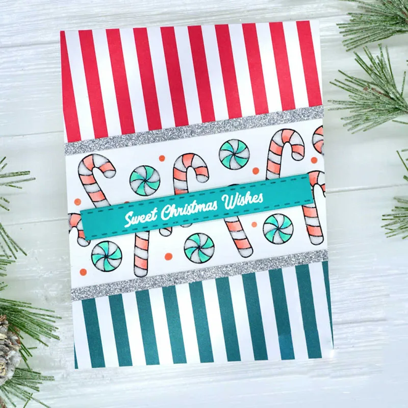 Christmas Gingerbread Man Candy Cane Cookies Cutting Dies Sweet Wishes Clear Stamps for DIY Scrapbooking Paper Craft Cards