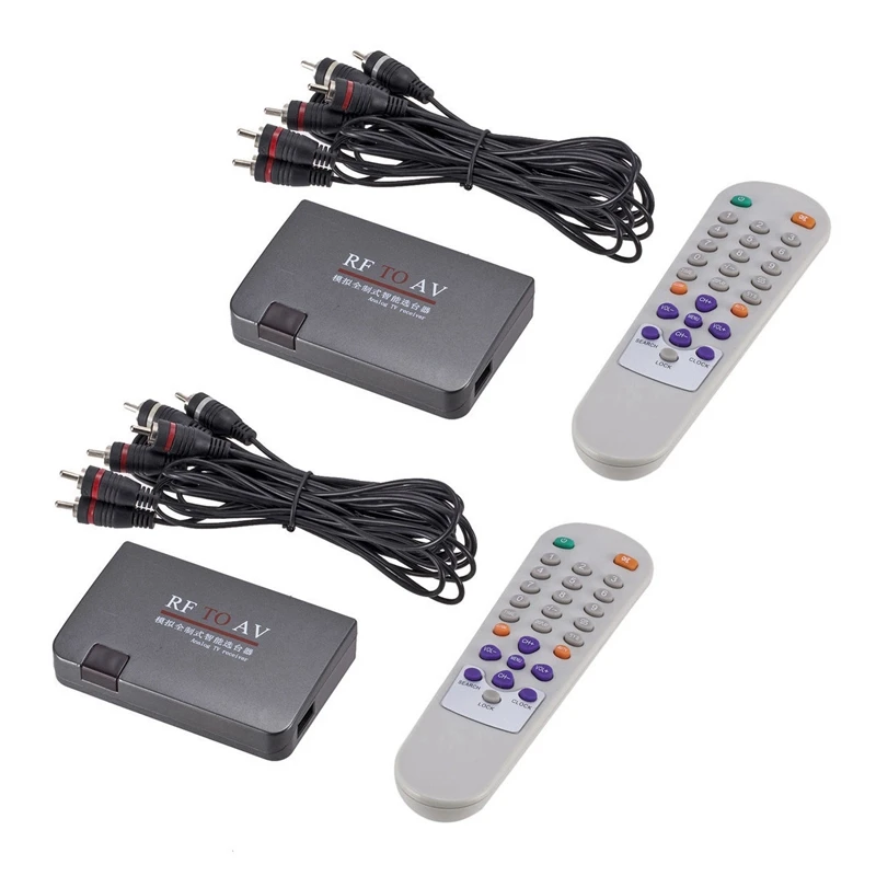 

2X RF To AV Converter,Channel Selector,Cable TV To Projection TV,Video Port Supports Full System AC110-240V US Plug