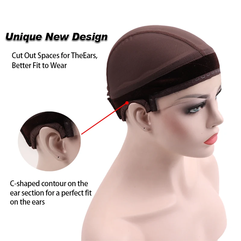 Plussign 5Pcs Wig Grip Cap With Lace Silicone Band For Keeping Wigs In Place Wig Cap With Adjustable Grip Band For All Size Head
