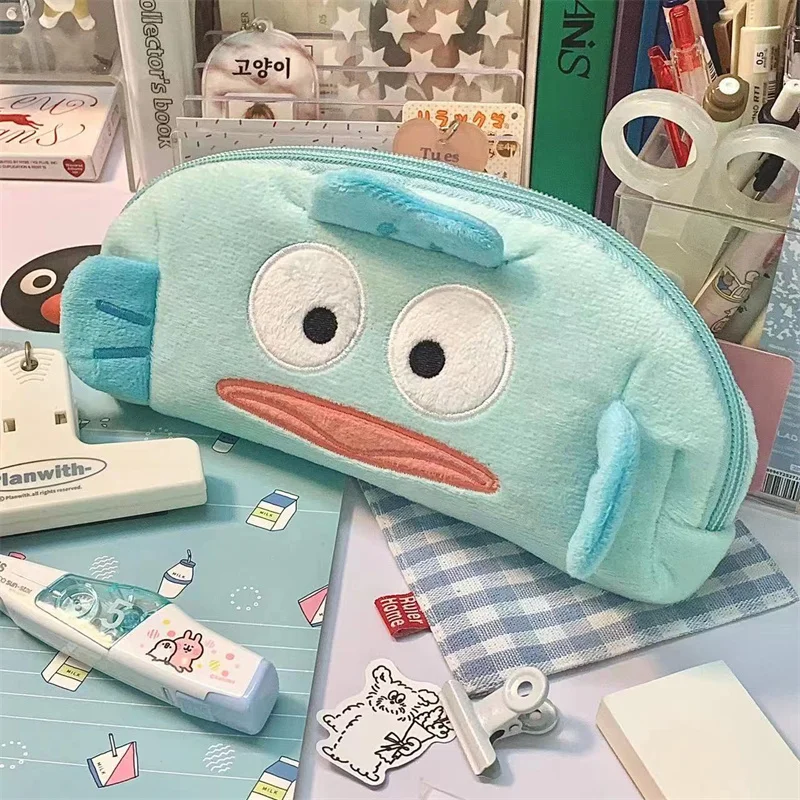 

Hangyodon Kawaii Sanrio, карандаш для детей, фланелевая уникальная сумка для хранения ручек, мультяшный милый основной фотобокс, Новинка