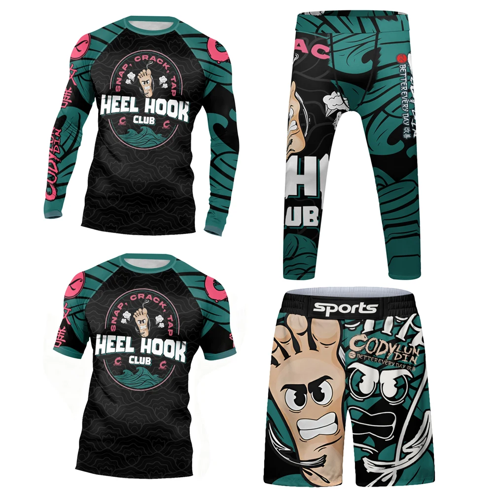 키즈 MMA BJJ 무에타이 스포츠웨어 트레이닝 러닝 래쉬가드 남아 복싱 주짓수 스포츠 슈트 짐 의류 아동 트레이닝복