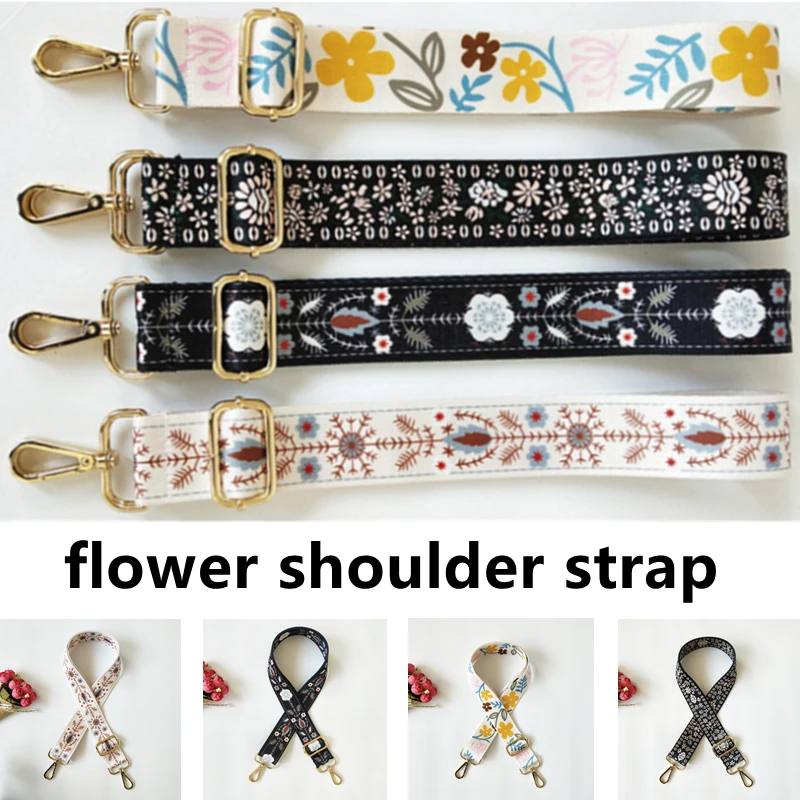 DIY Rainbow Adjustable Bag Strap for Handbag Cross Body Nylon Wide Shoulder Strap Belt Replacement Handles Accessories